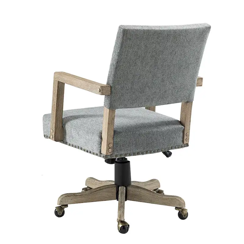 Taresa Modern Mid-Back Swivel Height Adjustable Task Chair with Nailhead Trim by HULALA HOME