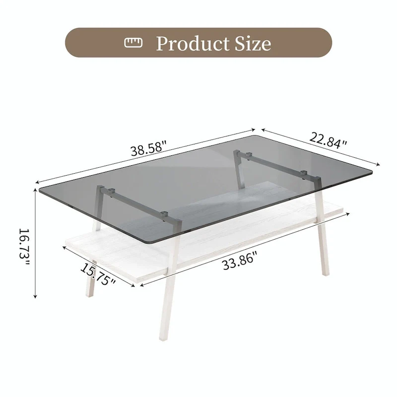 38.58  Rectangle Coffee Table with Modern Design