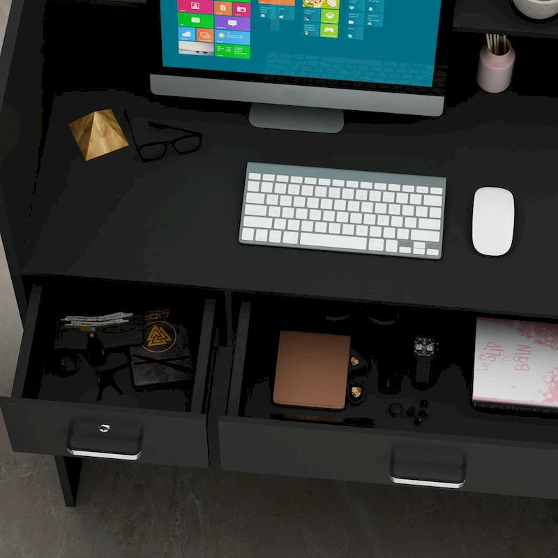 Kerrogee 47.2L Reception Counter Desk with Lockable Drawers Table