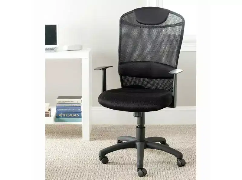 Shane Swivel Desk Chair - Height Adjustable - FOX8504 - Black - Safavieh