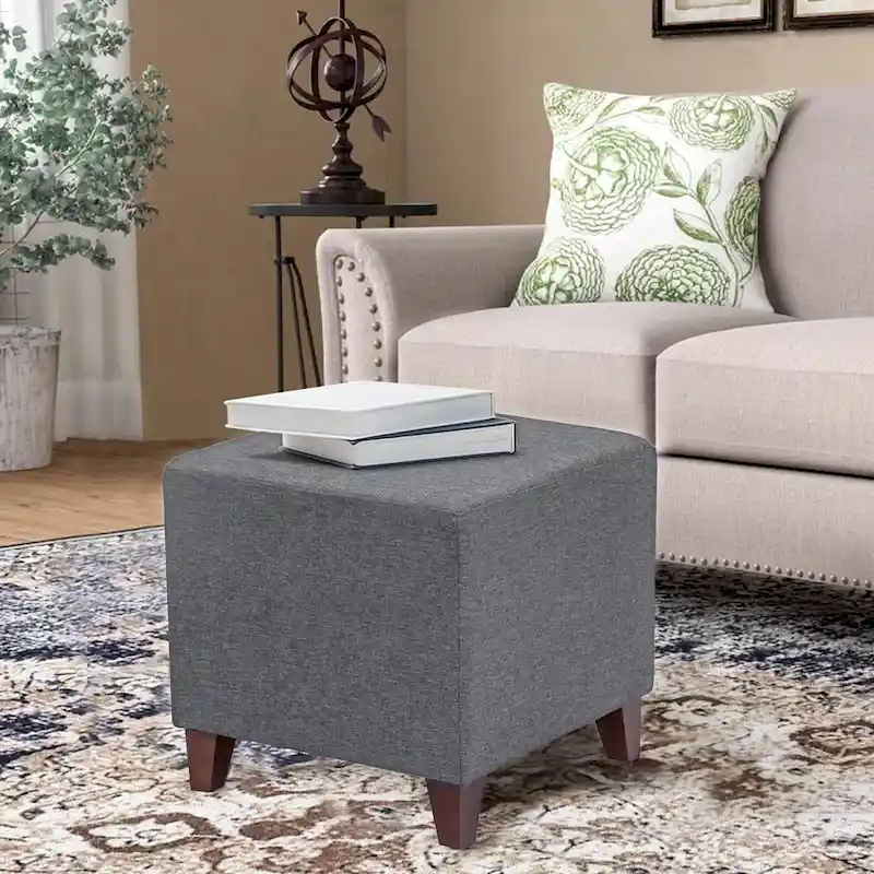 British Style Cube Ottoman Footstool