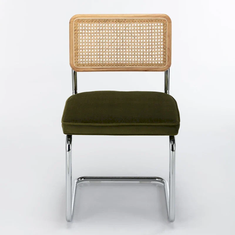 Latham Cane Back Velvet Side Chair (Set of 2)