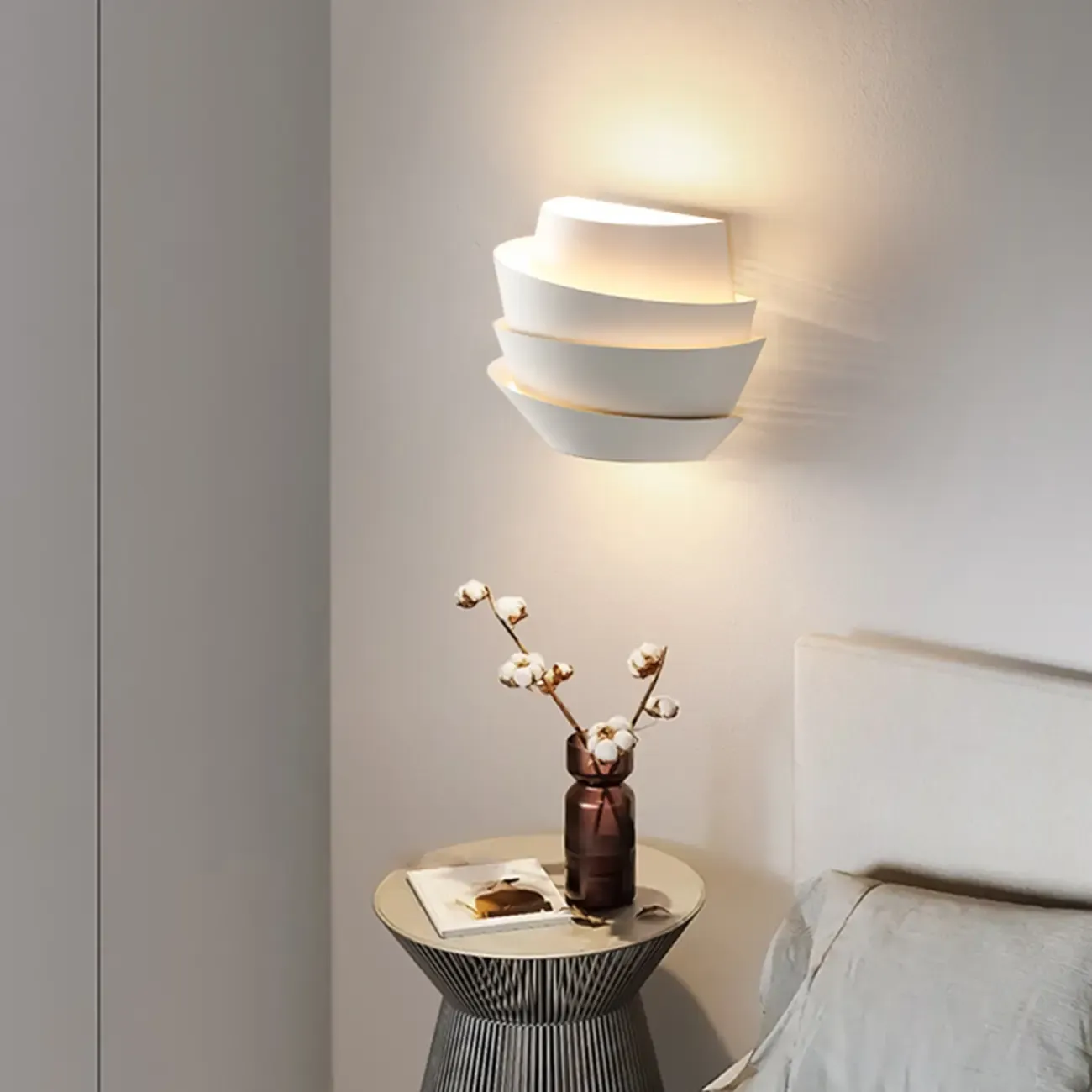 Inspired 2-Light Iron White Spiral Wall Sconce