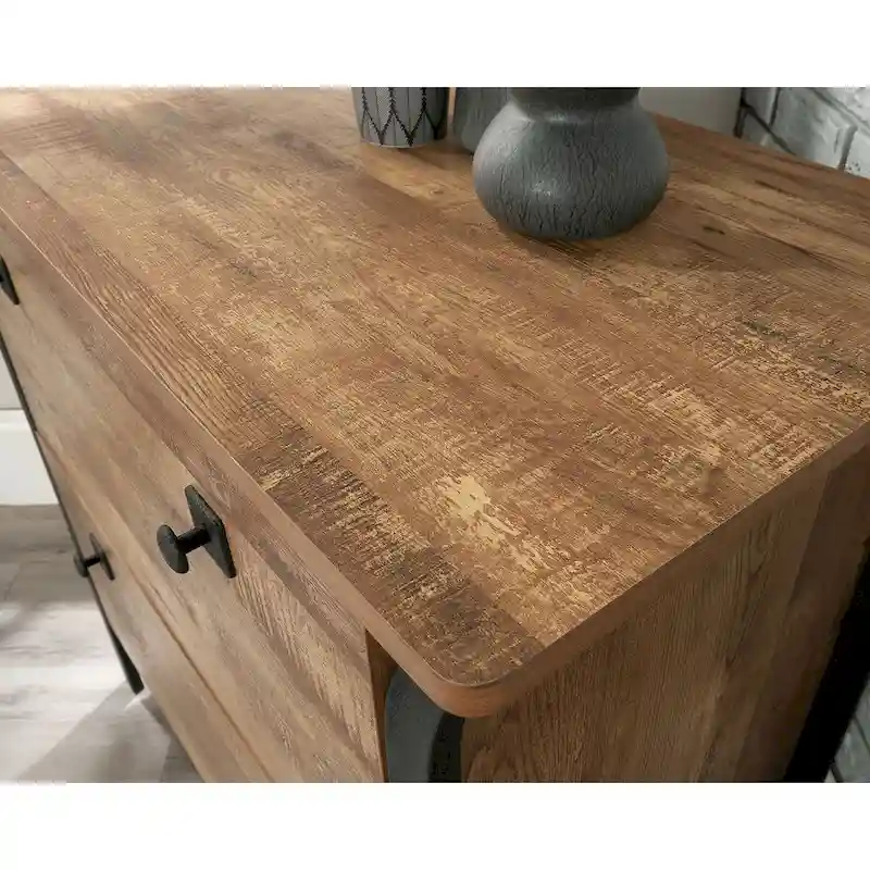 Station House Lateral File Etched Oak