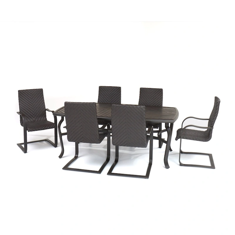 Barcelo 7 Piece Aluminum Outdoor Patio Dining Set - Dark Brown