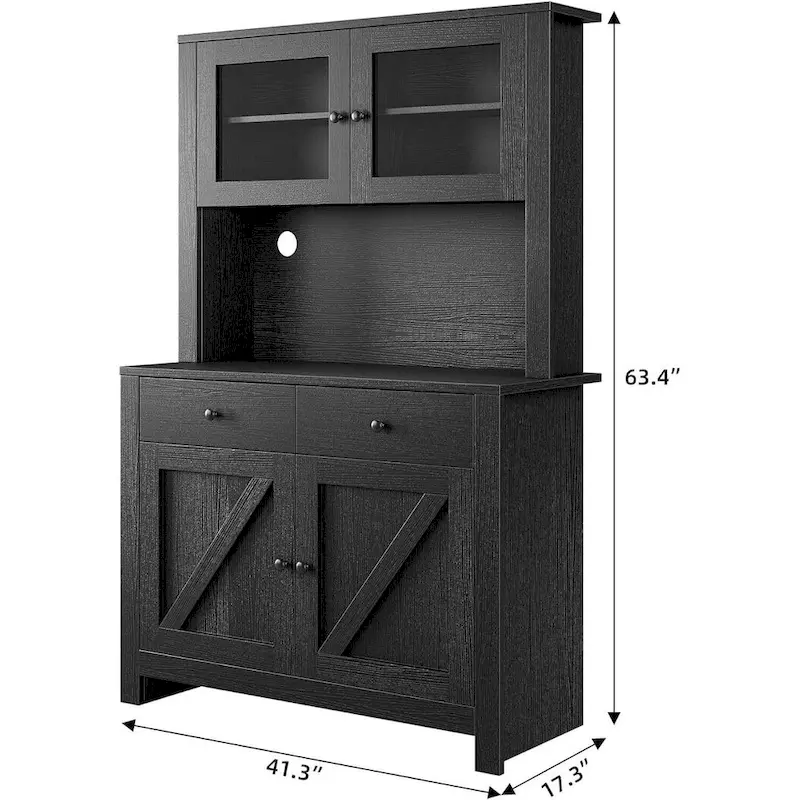 Kitchen Pantry Cabinet with Microwave Stand