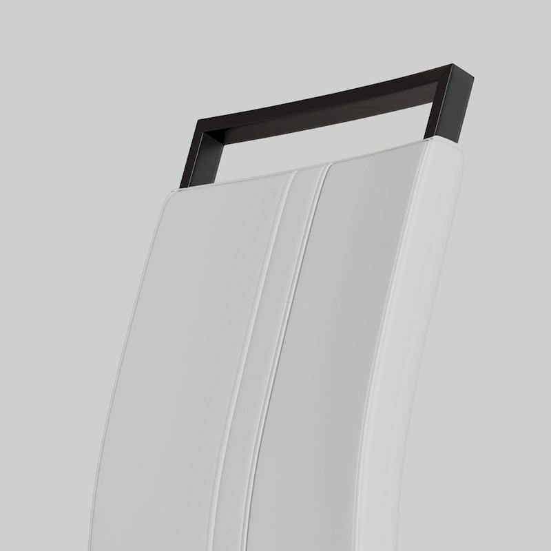 High Back Upholstered Side Chair with C-shaped Tube