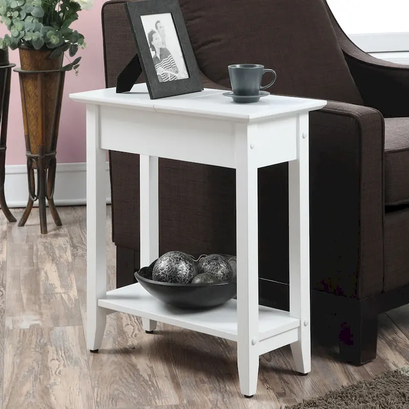 Flip Top End Table with Shelf