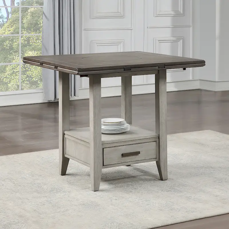 Steve Silver Two-tone Drop Leaf Counter Height Dining Table