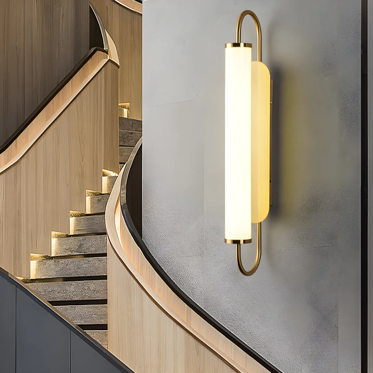 Modern Gold Straight Cylinder Dimmable LED Vanity Light