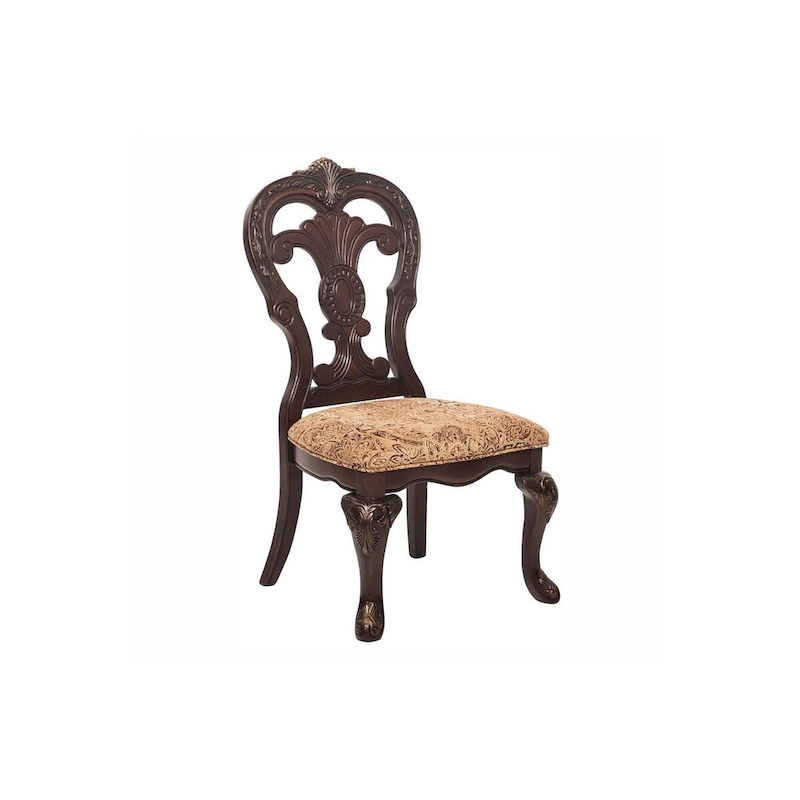 Shelby Cherry Traditional Fabric Oval Double Pedestal Dining Room Set