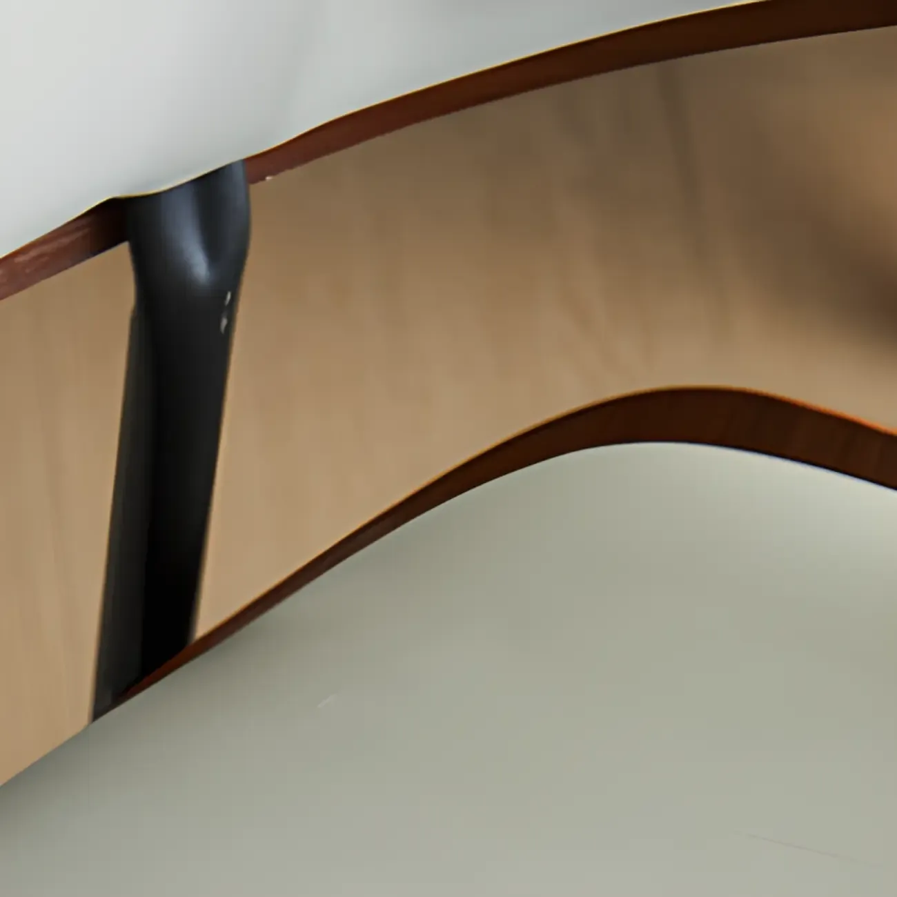 Black Leather Seat Curved Back Dining Chair