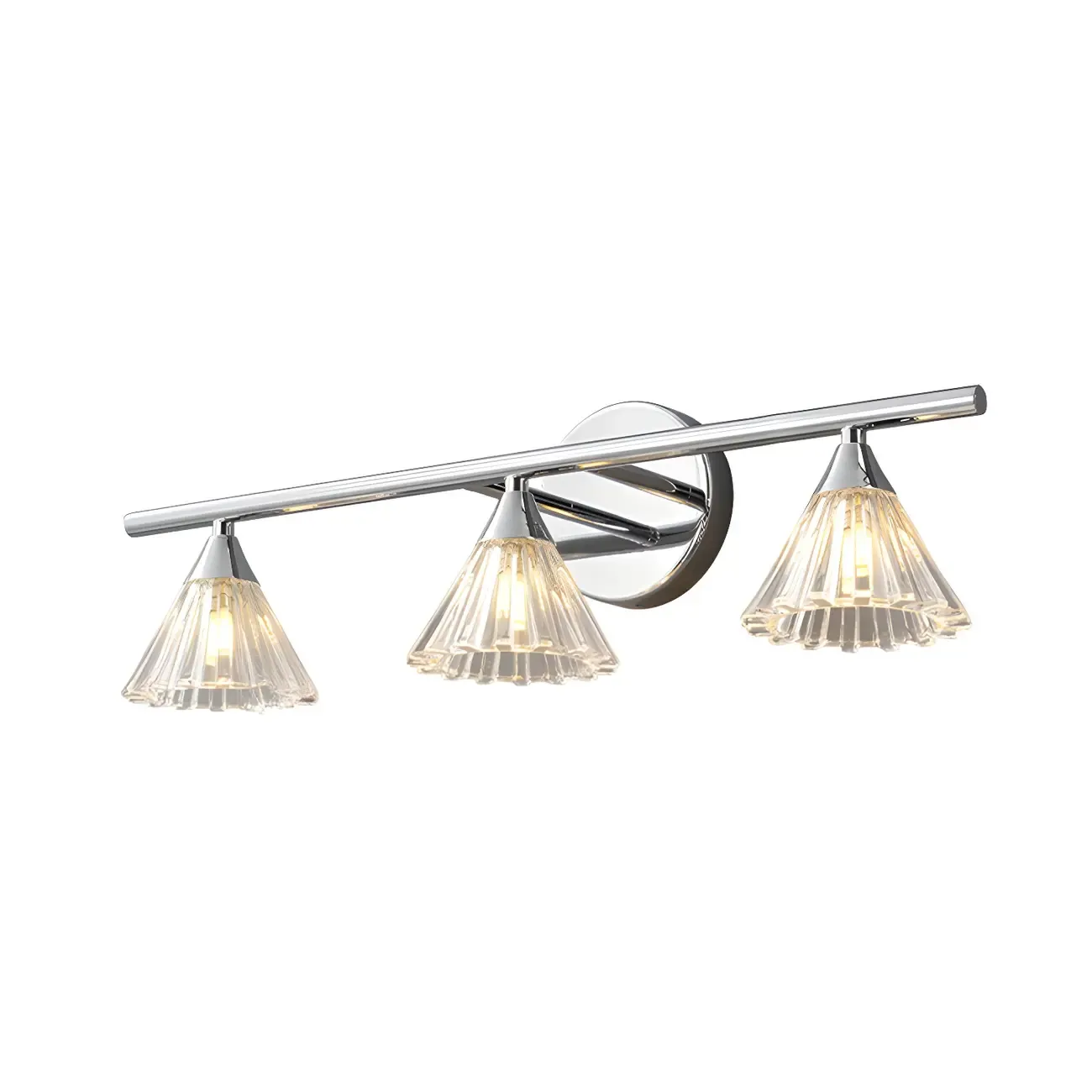 Modern Bell Glass Silver Bathroom Vanity Light