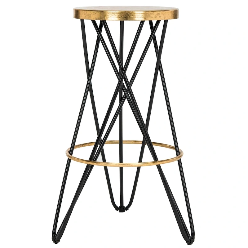 SAFAVIEH Elissa 30 Inch Gold Leaf Bar Stool - 18  x 18  x 30  - 18Wx18Dx30H