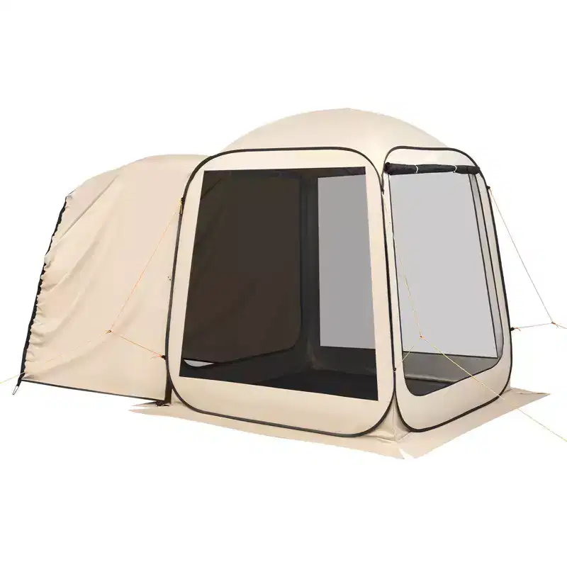 VEVOR Screen House Tent, 6x6 ft, 4-6 Person Pop Up SUV Tailgate Tent, Portable Screened in Canopy with Carry Bag, Netting Sides, for Car Camping,Beige