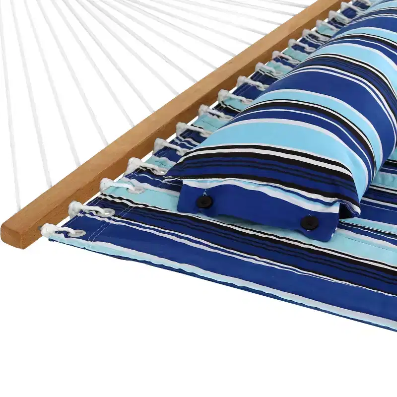 Sunnydaze Double Quilted Fabric Hammock with Universal Steel Stand - 450-Pound Capacity