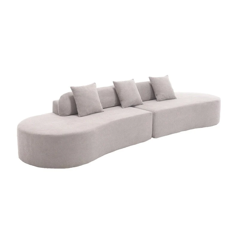 Modern Curved Terrycloth Fabric Combination Sofa No Assembly Required