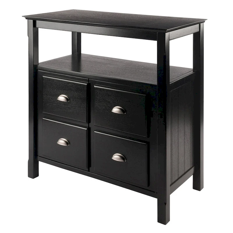 Buffet Cabinet, Black - 36 x 18.03 x 35.98 inches - 36 x 18.03 x 35.98 inches