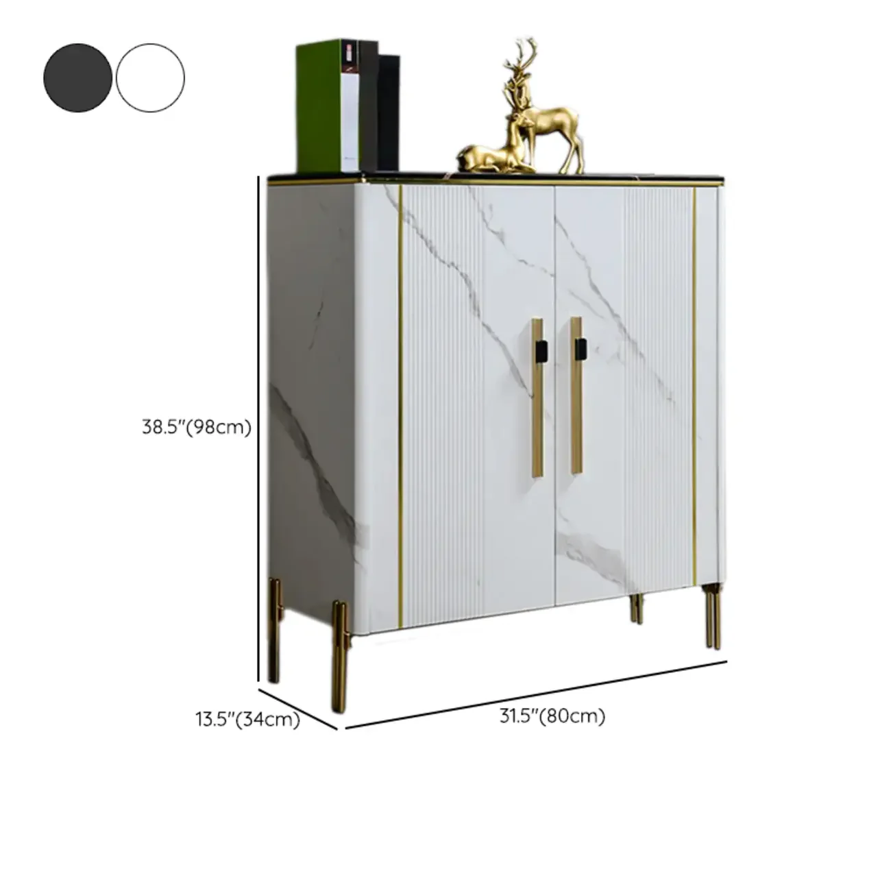 Glam Dark Gray Wooden Cabinet with Free Standing Design