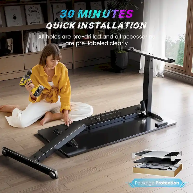 SIAGO 48 x 24 Inch Computer Desk Height Adjustable Electric Sit Stand Up Desk