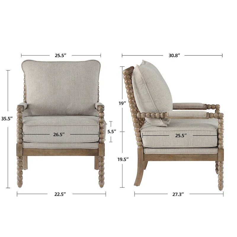 Traditional 23.6 Spindle Leg Wood End Table with USB