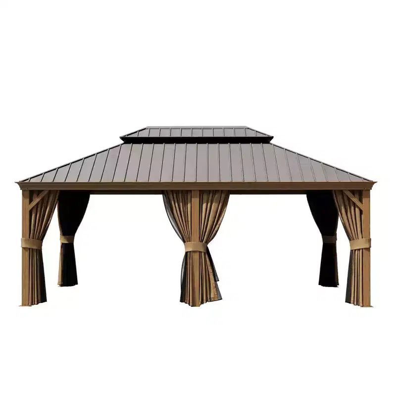 UPTIOT 20'x14' Heavy-Duty Aluminum Gazebo: 2100LBS Capacity, 54mph Windproof & Triple-Layer Curtain System