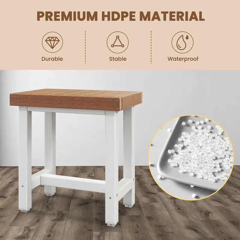 Costway 18  x 12  Heavy Duty HDPE Waterproof Shower Bench Spa Bath - See Details