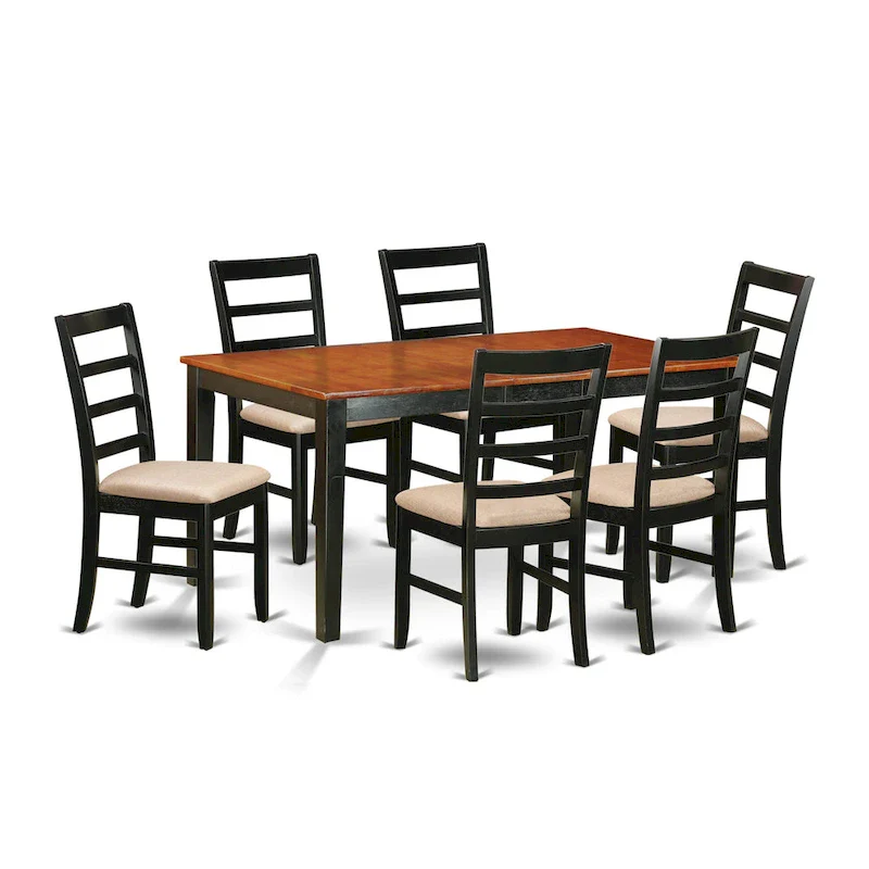 Rectangle Butterfly Leaf Dining Table with Dining Chairs (Chair Seat Type Options)