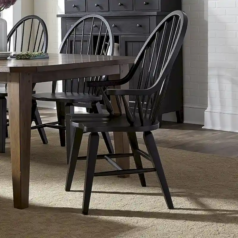 Windsor Back Arm Chair - Black