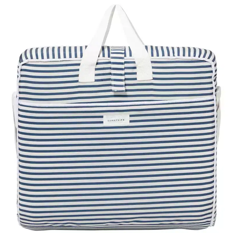 Sunnylife: Take Anywhere Folding Chair - Resort Stripe Navy Blue, Lounger Seat