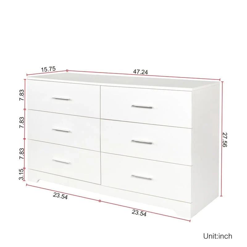 Modern Wood Dresser for Bedroom with Wide Drawers