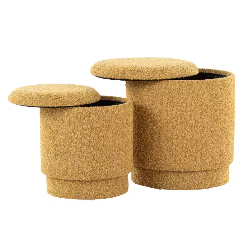 LumiSource Marla Upholstered Ottoman Set Fabric