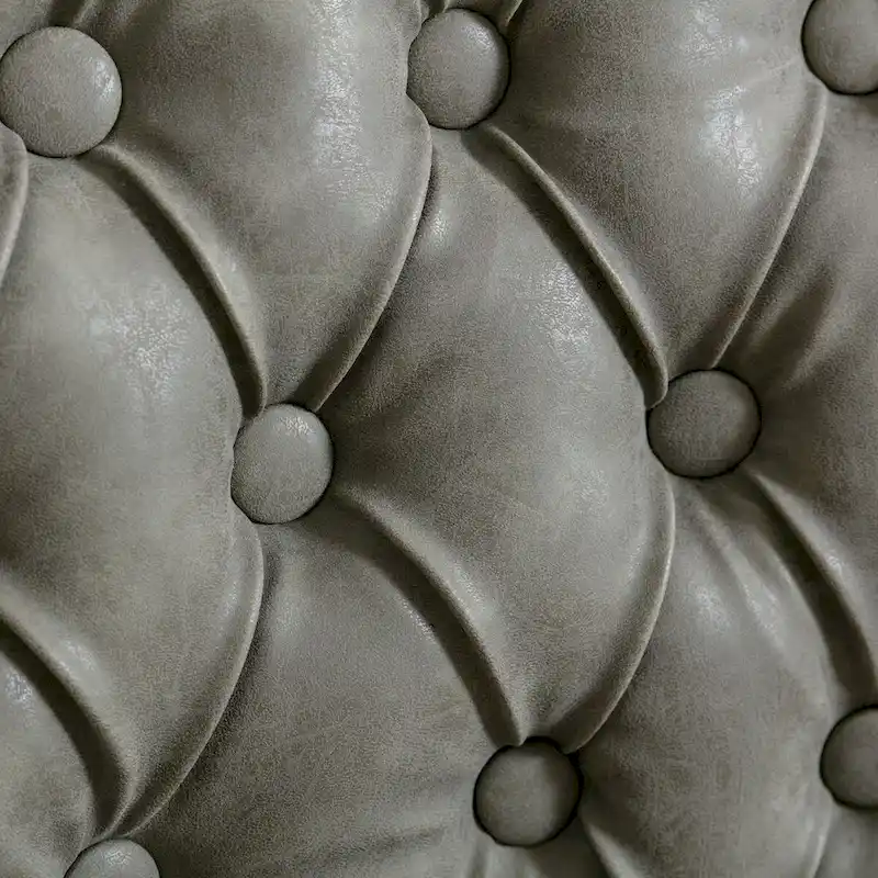 Mid-century Modern Dining Chairs Set of 4, PU Leather High-end Tufted Dining Room Chair with Nailhead Trim Solid Wood Legs