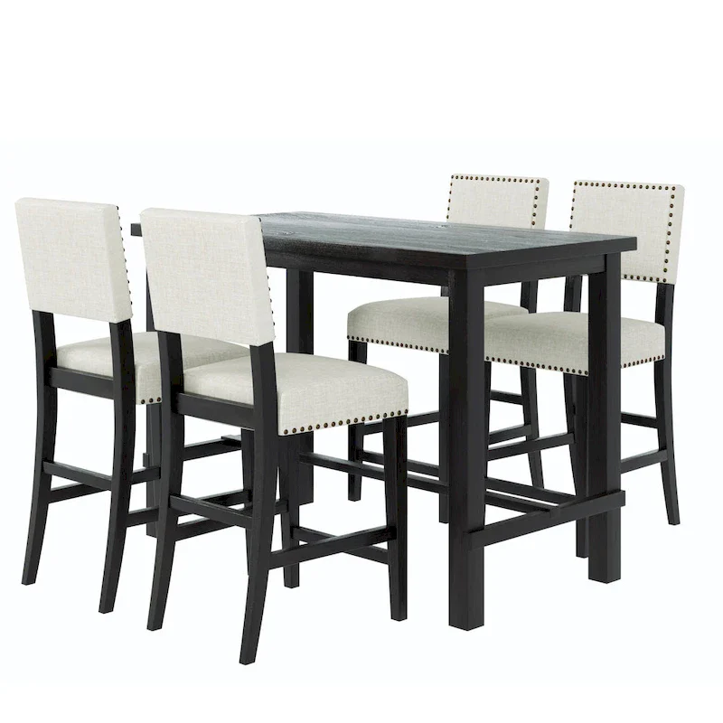 5-Piece Counter Height Dining Set with Table and 4 Chairs