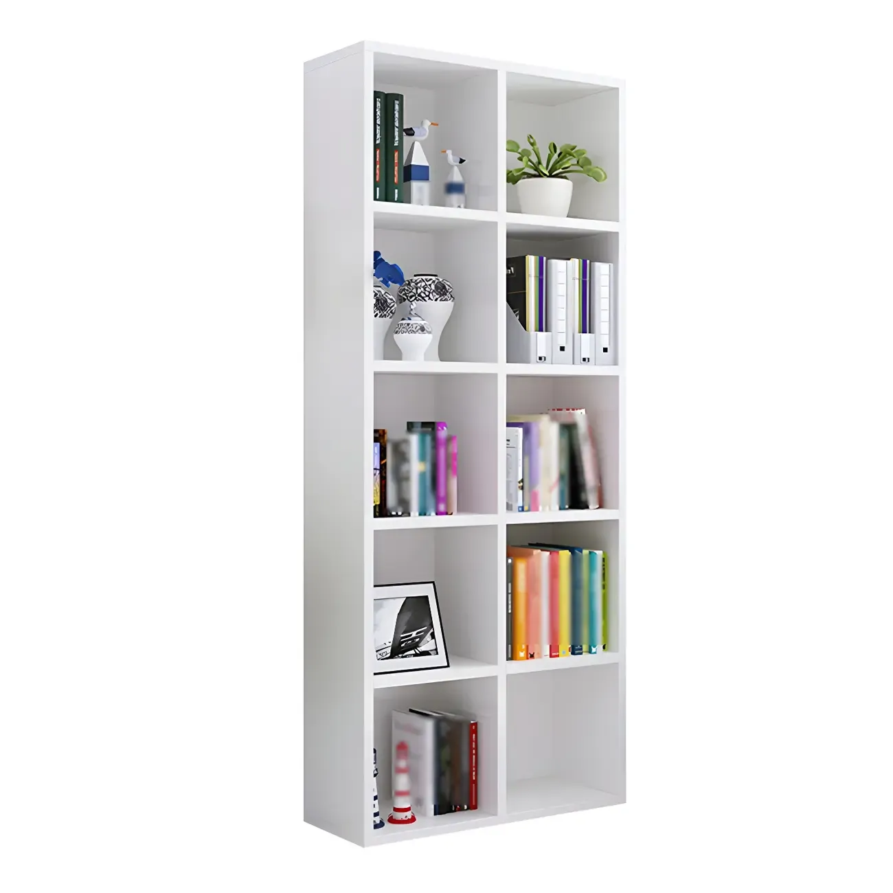 Scandinavian 3-Tier Black Cube Wood Bookcase