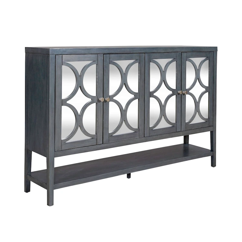 Circle View Blue Dusk Four Door Accent Cabinet
