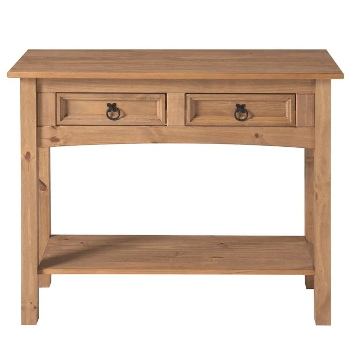 Wood Hall Table Console with 2 Drawers
