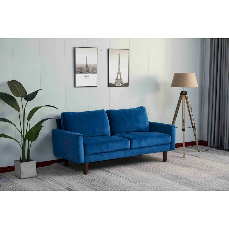 Velvet Square Arm Sofa