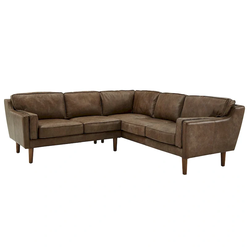 Darius Tan Oxford Leather Sectional Sofa by iNSPIRE Q Modern