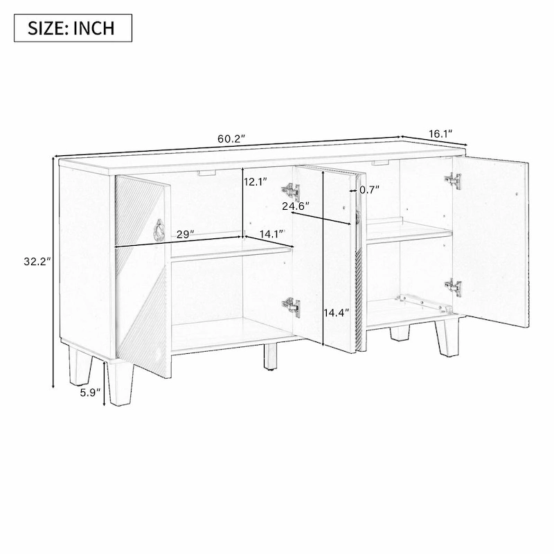 Light Luxury Cabinet with Geometric Patterns