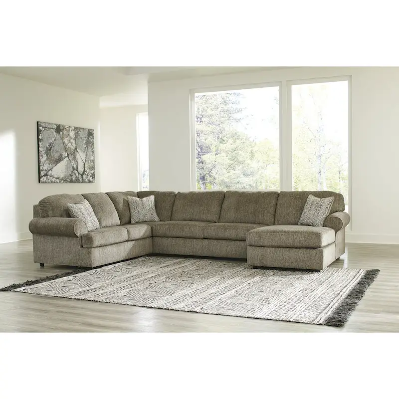 Signature Design by Ashley Hoylake Brown 3-Piece Sectional with Chaise - 143 W x 95 D x 35 H