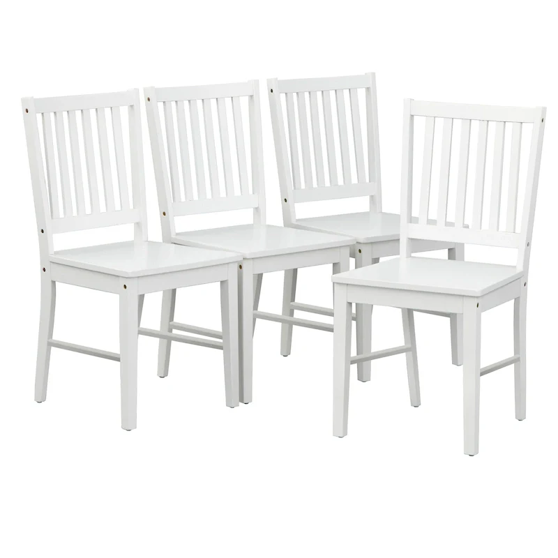 Solid Rubberwood Slat Back Dining Chairs – Espresso / Black / White / Charcoal Grey