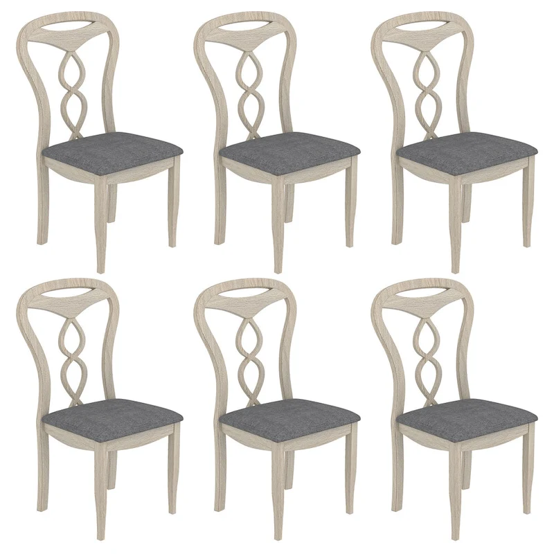 VECELO Solid Wood Dining Chairs Set of 2/4/6, Kitchen Side Chair