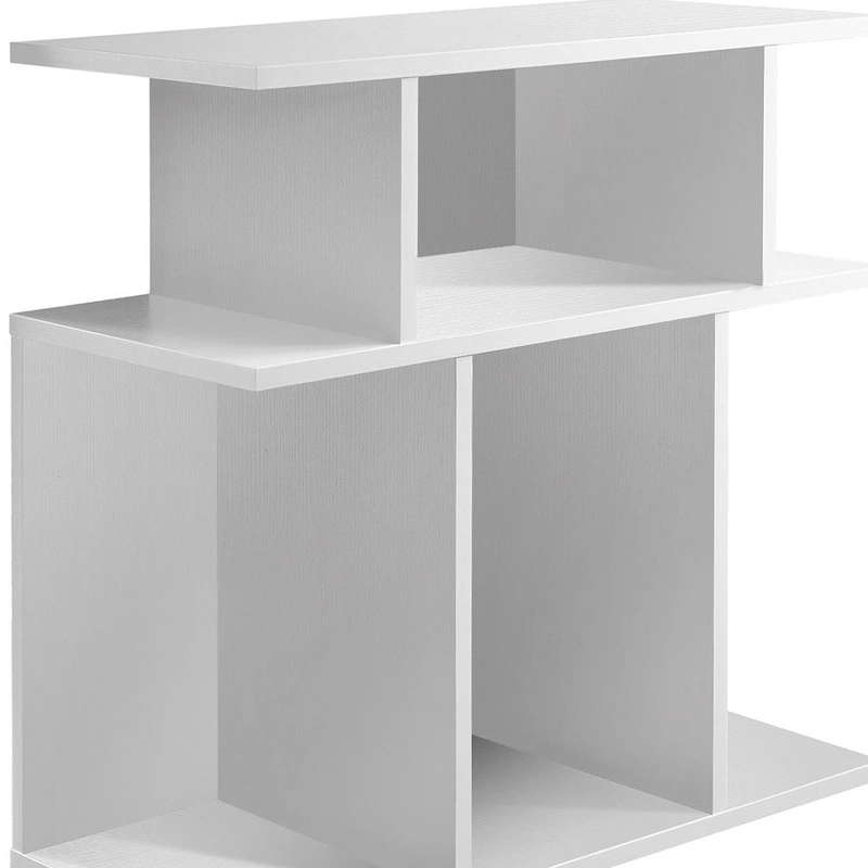 HomeRoots 24 White Wood End Table With Six Open Shelves - 11.75