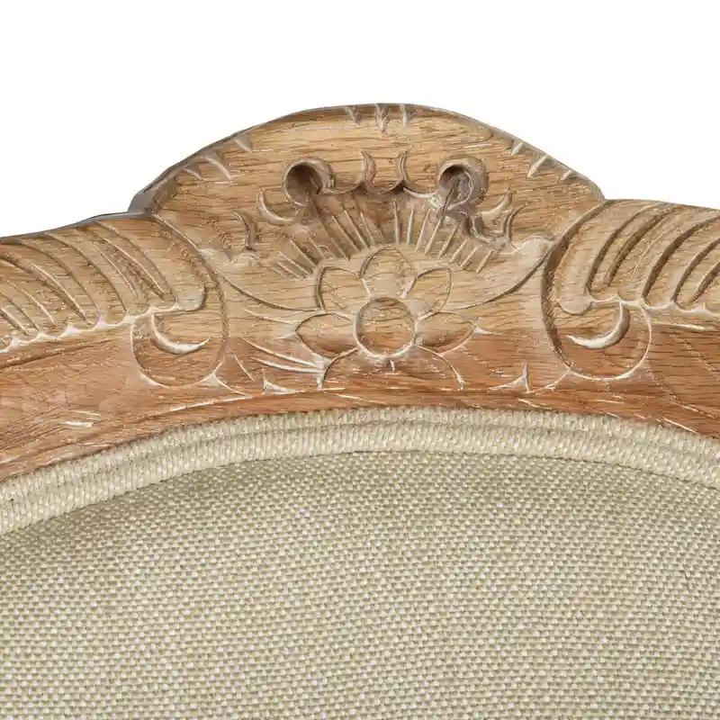 SAFAVIEH Couture Kali Oak Natural Linen Wing Chair - 34Wx34Dx40H