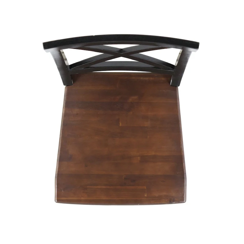 Farmhouse Acacia Wood Dining Chairs Set of 2 - X-Back Design, 300 lbs Capacity, 35.5