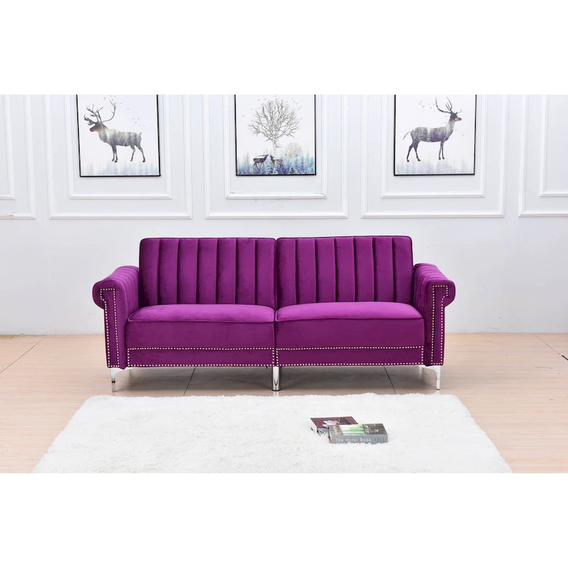 Legend Furniture Covertible Velvet Sofa Bed Sleeper