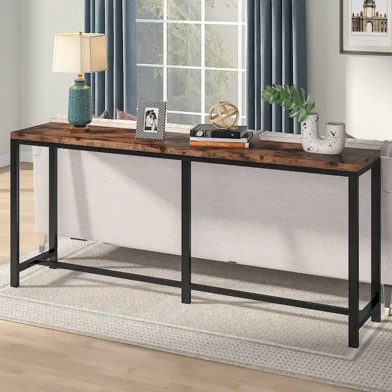 70.9 inch Extra Long Console Table Behind Sofa Couch, Narrow Entryway Table