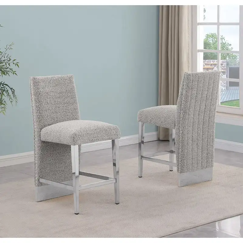 Best Quality Furniture Pleated Chrome Nailhead Trim Chair - N/A