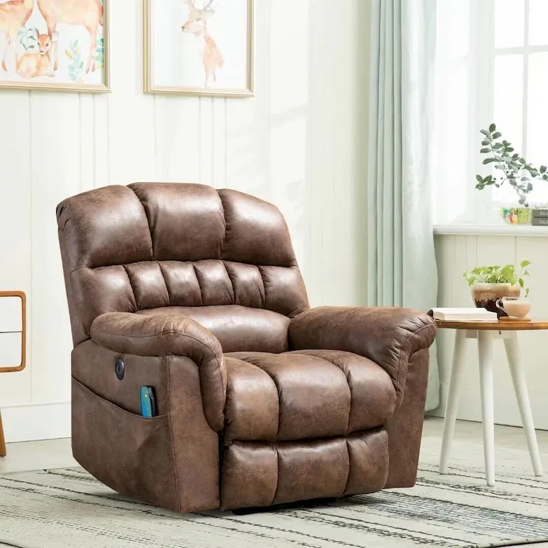 Ebello Microsuede Power Lift Recliner Sofa with Massage Chair
